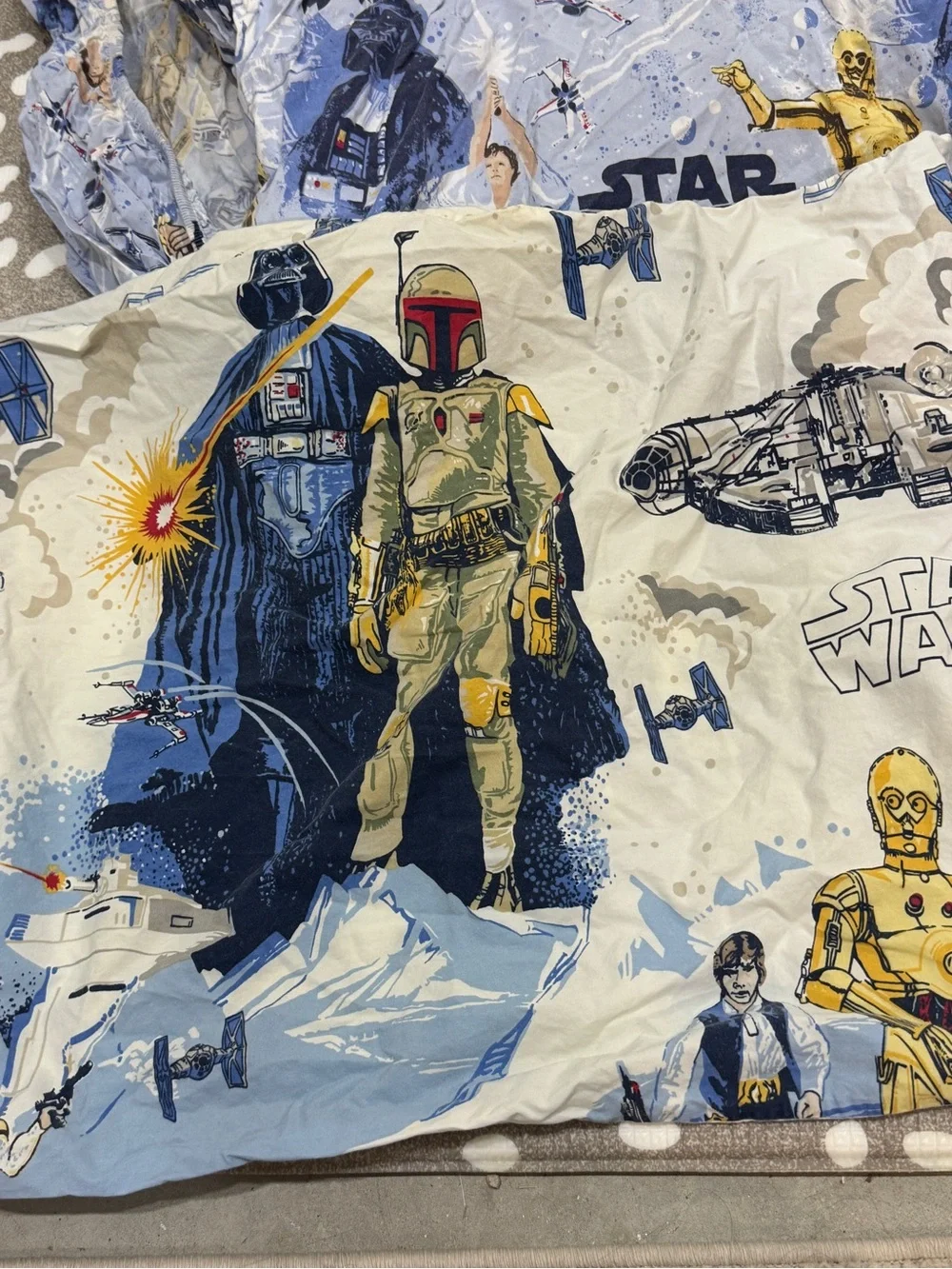 Pottery Barn Kids Star Wars bundle set flat sheet fitted pillowcases twin boys